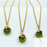 Raw Moldavite Pendant, Gold Electroplated Jewelry, Raw Crystal, Woman Necklace, Gift Ideas, Gifts for her, Hippie Raw Crystal Necklace, Gift
